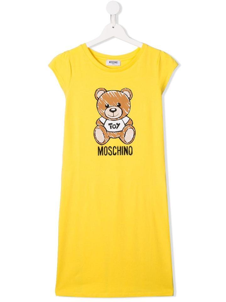 Moschino Kids Teen Teddy Toy Dress - Yellow