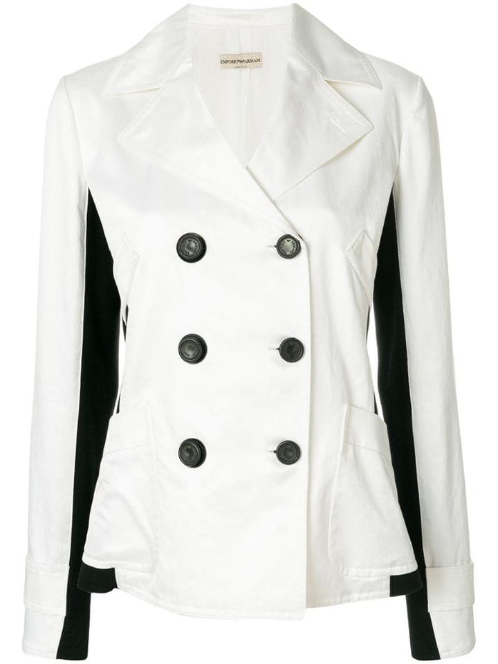 Giorgio Armani Pre-owned Side Panels Double-breasted Jacket - White