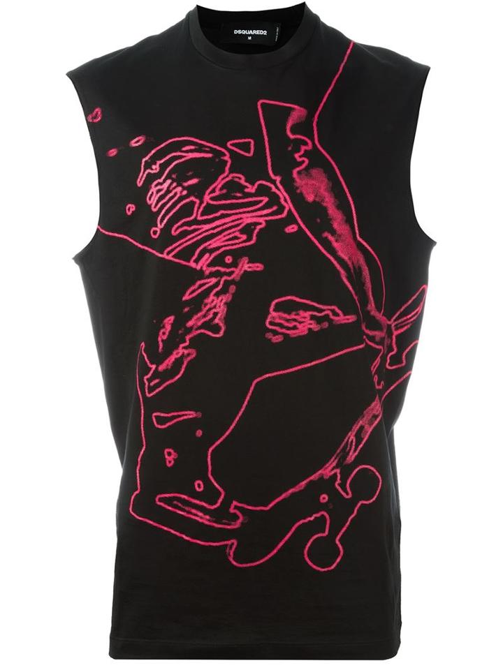 Dsquared2 Sleeveless T-shirt, Men's, Size: S, Black, Cotton