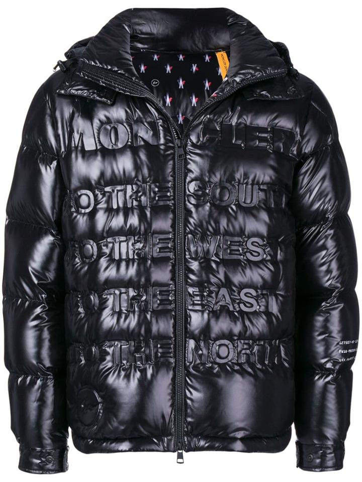 Moncler Grenoble Quilted Slogan Jacket - Black