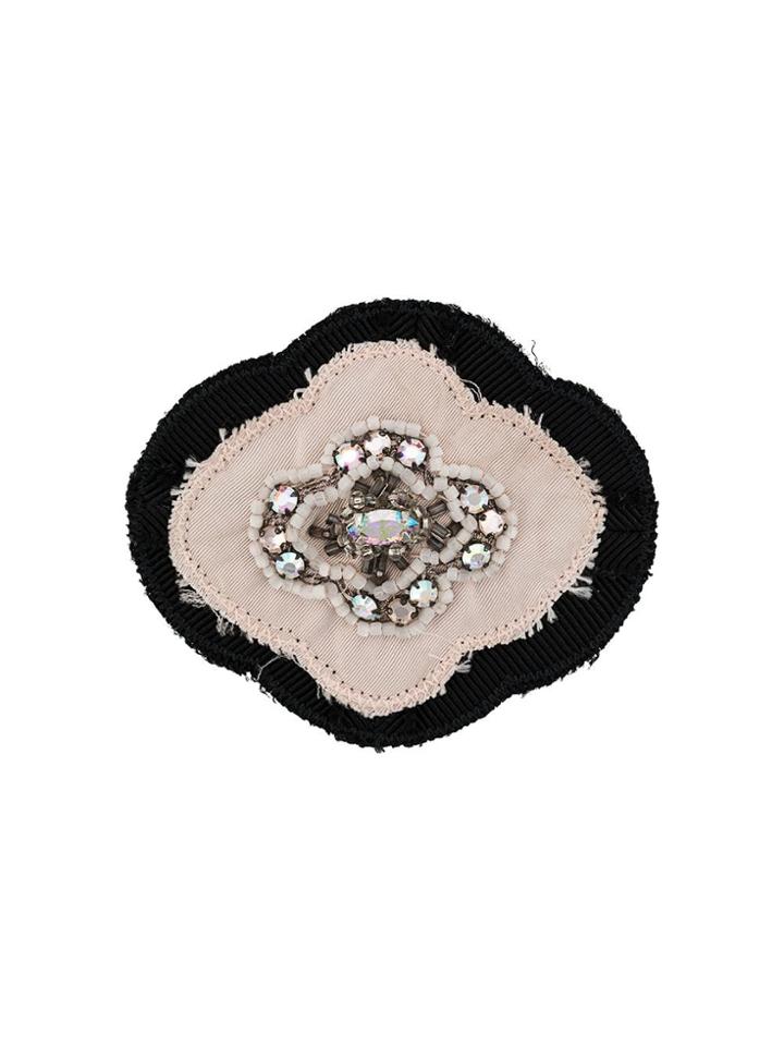 Prada Flower Embellished Brooch - White