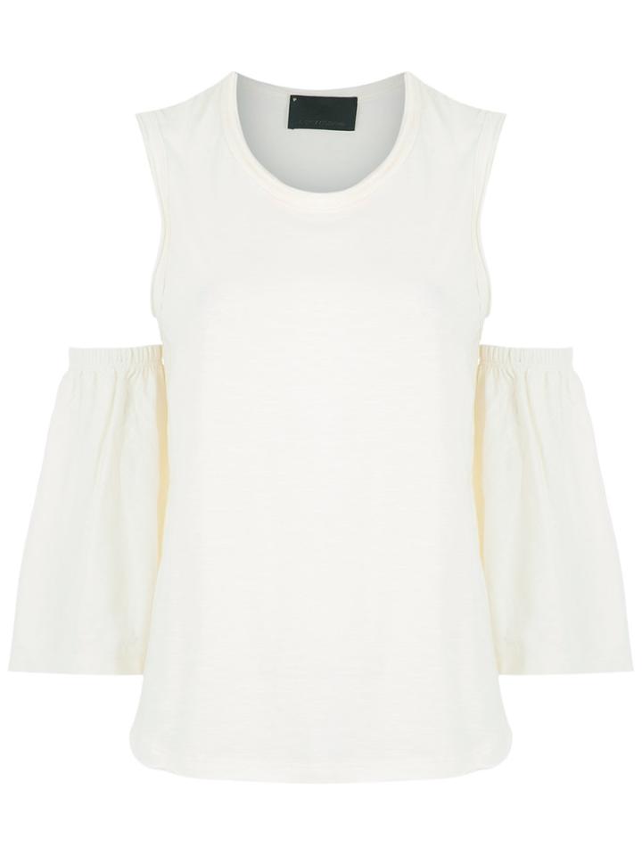 Andrea Bogosian Cold Shoulder Top - White