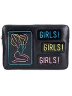 Yazbukey 'showgirl' Clutch, Women's, Black, Leather/plexiglass