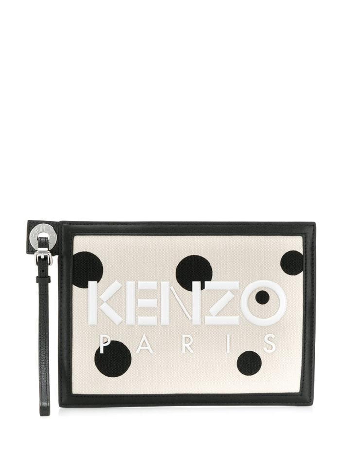 Kenzo Contrast Logo Clutch - Neutrals