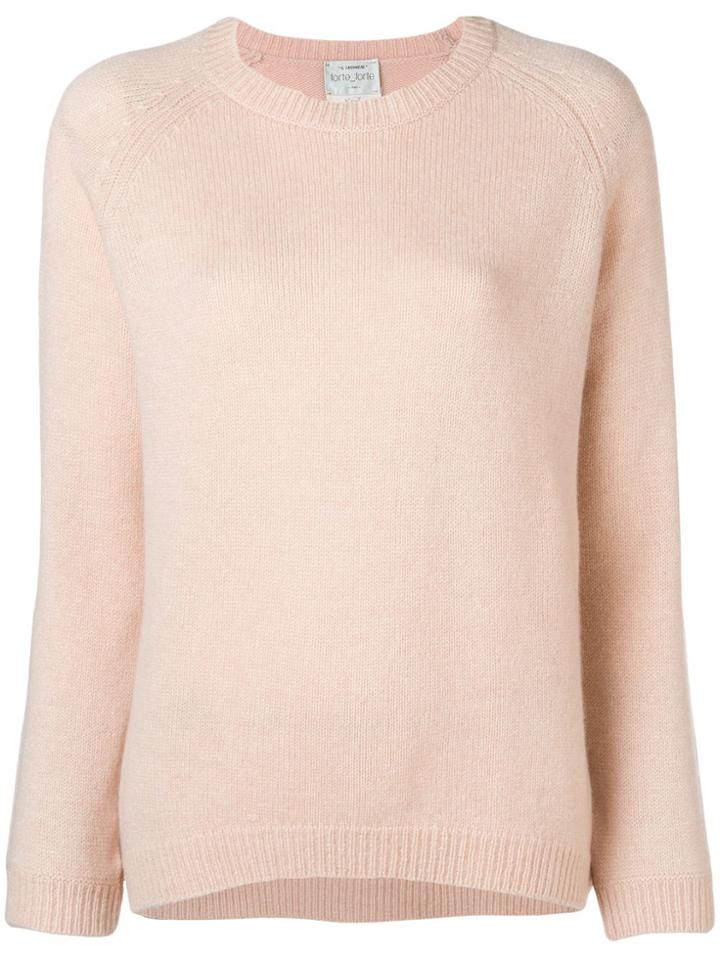 Forte Forte Cashmere Crew Neck Sweater - Pink & Purple