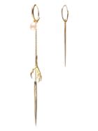 Wouters & Hendrix Gold 'spikes, Pearls And Claws' Set Of Earrings -