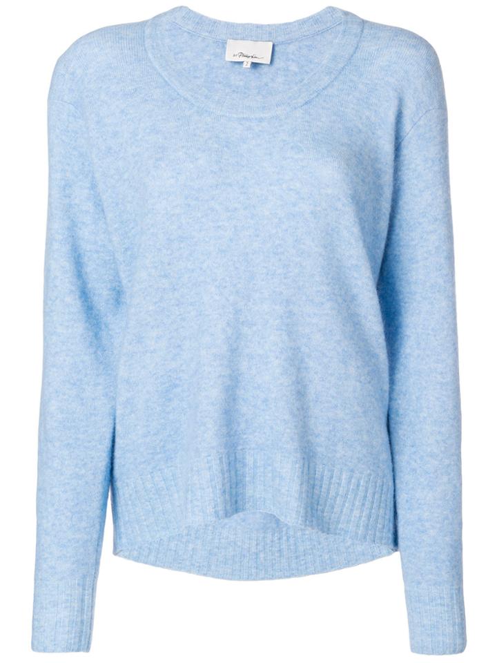 3.1 Phillip Lim Scoop Neck Knitted Sweater - Blue