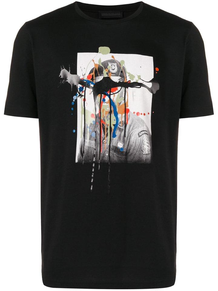 Diesel Black Gold T-shirt With Multiple Prints