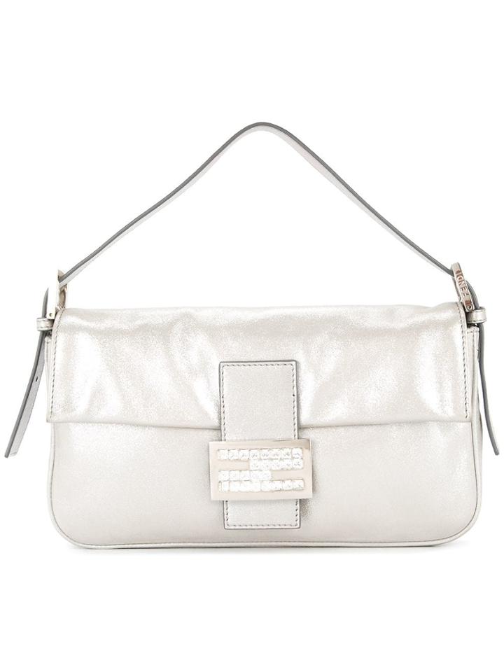 Fendi Vintage Fendi Rhinestone Mamma Bucket Hand Bag - Metallic