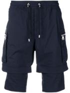 Balmain Drawstring Cargo Shorts - Blue