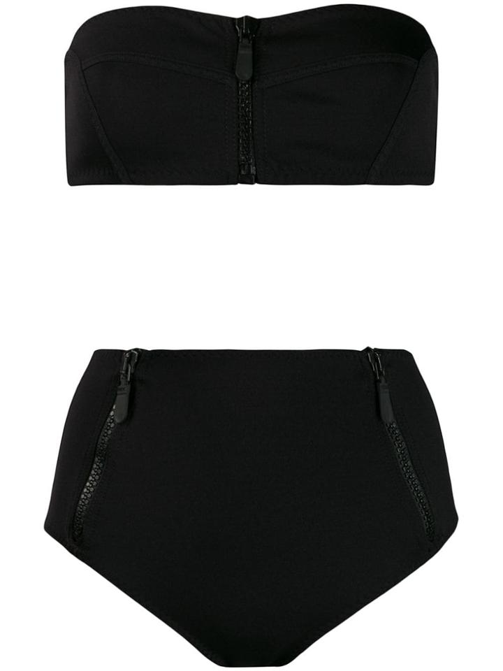 Emilio Pucci Pre-owned 2000's Zipped Bikini Set - Black