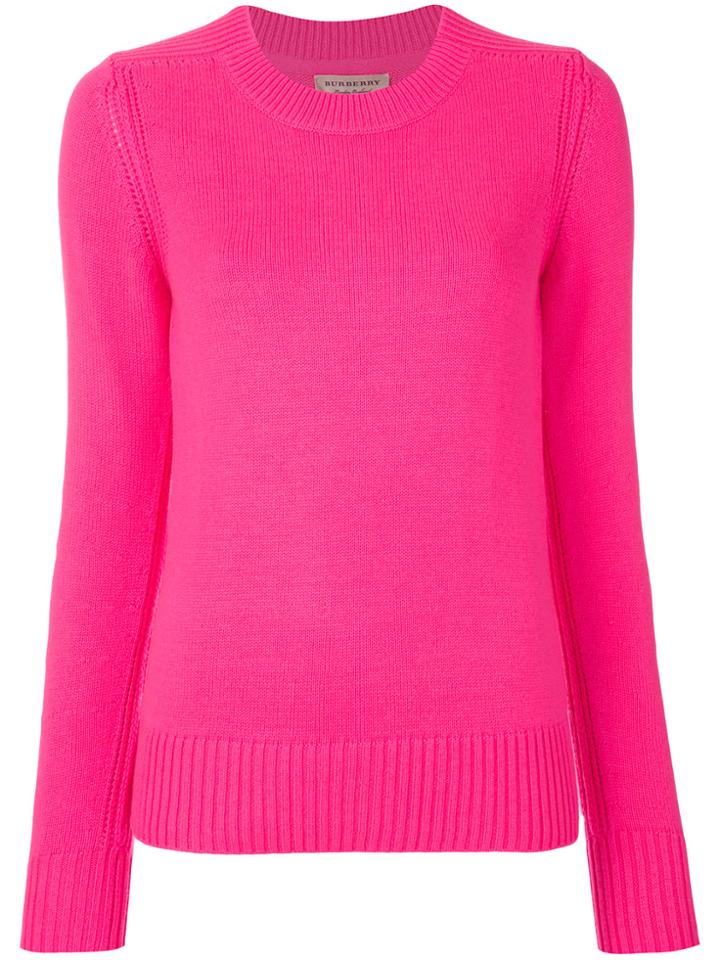 Burberry Crew Neck Sweater - Pink & Purple