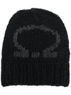 Salvatore Ferragamo Gancio Intarsia Beanie - Black