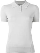 Joseph Knitted Polo Shirt, Women's, Size: Xl, Grey, Silk/nylon/spandex/elastane