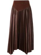 Muller Of Yoshiokubo Asymmetric Pleated Skirt - Brown