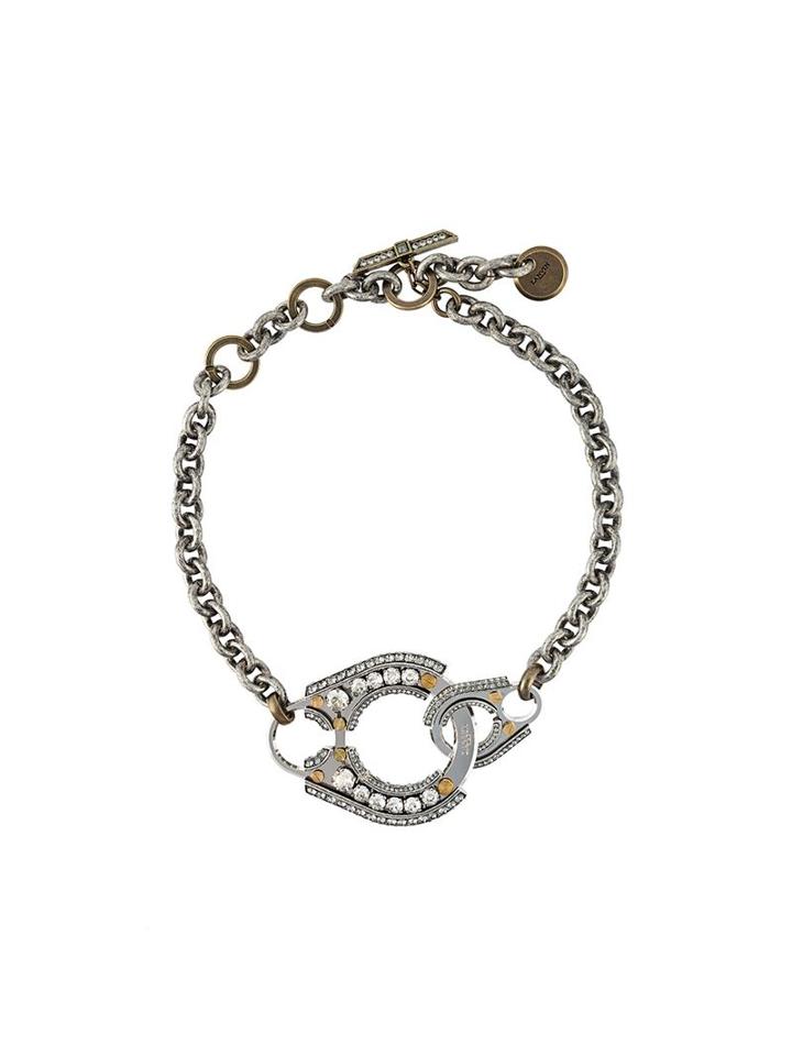 Lanvin Embellished Link Necklace, Women's, Metallic