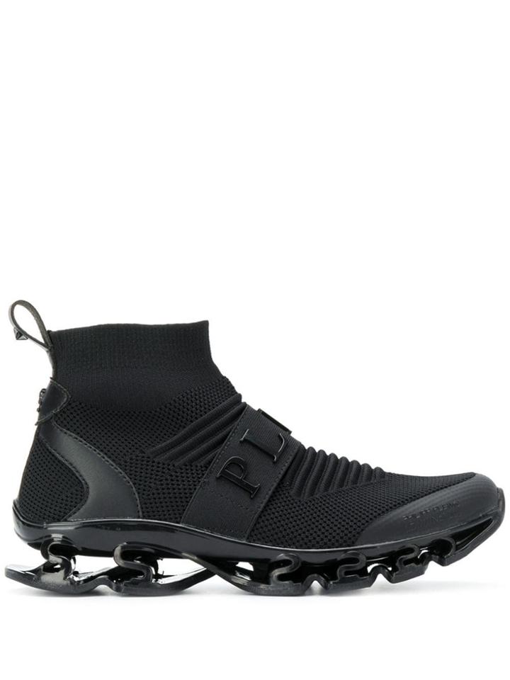Philipp Plein Jacquard Nylon Sock Sneakers - Black