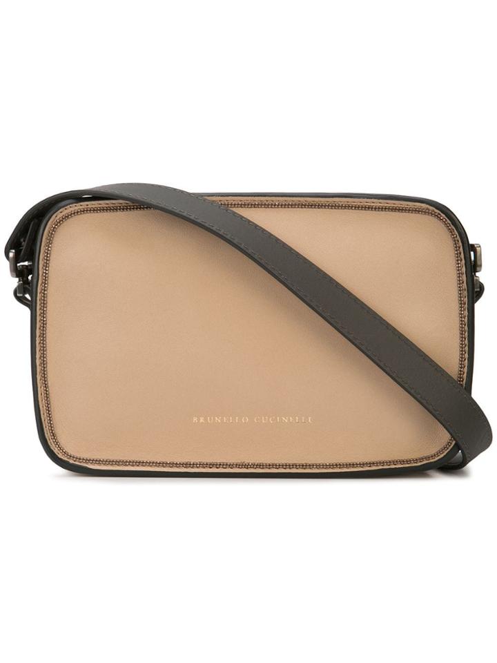 Brunello Cucinelli Top Zipped Crossbody Bag - Brown