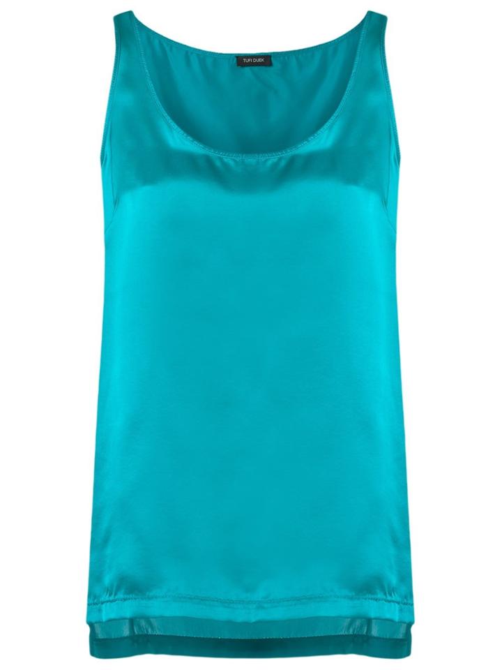 Tufi Duek High Low Hem Tank Top - Blue