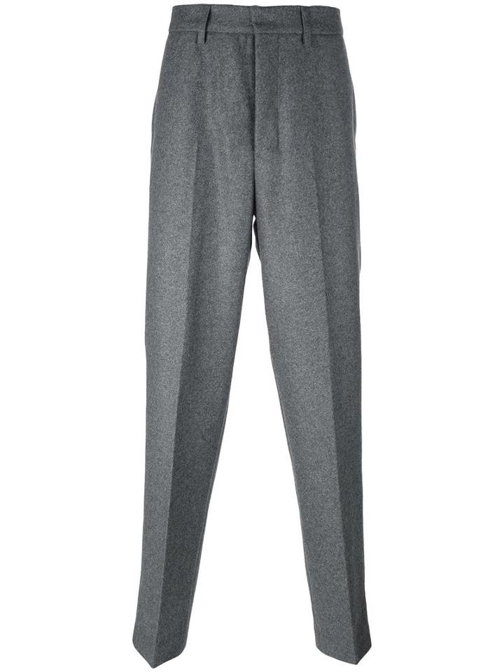 Ami Alexandre Mattiussi Oversized Trousers, Men's, Size: 36, Grey, Polyamide/wool