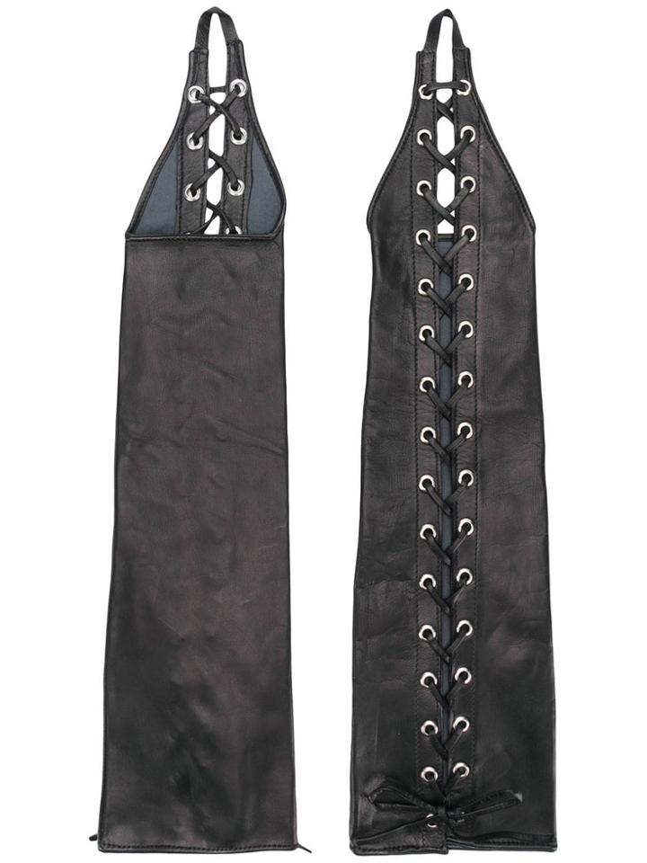 Manokhi Lace Up Long Gloves - Black
