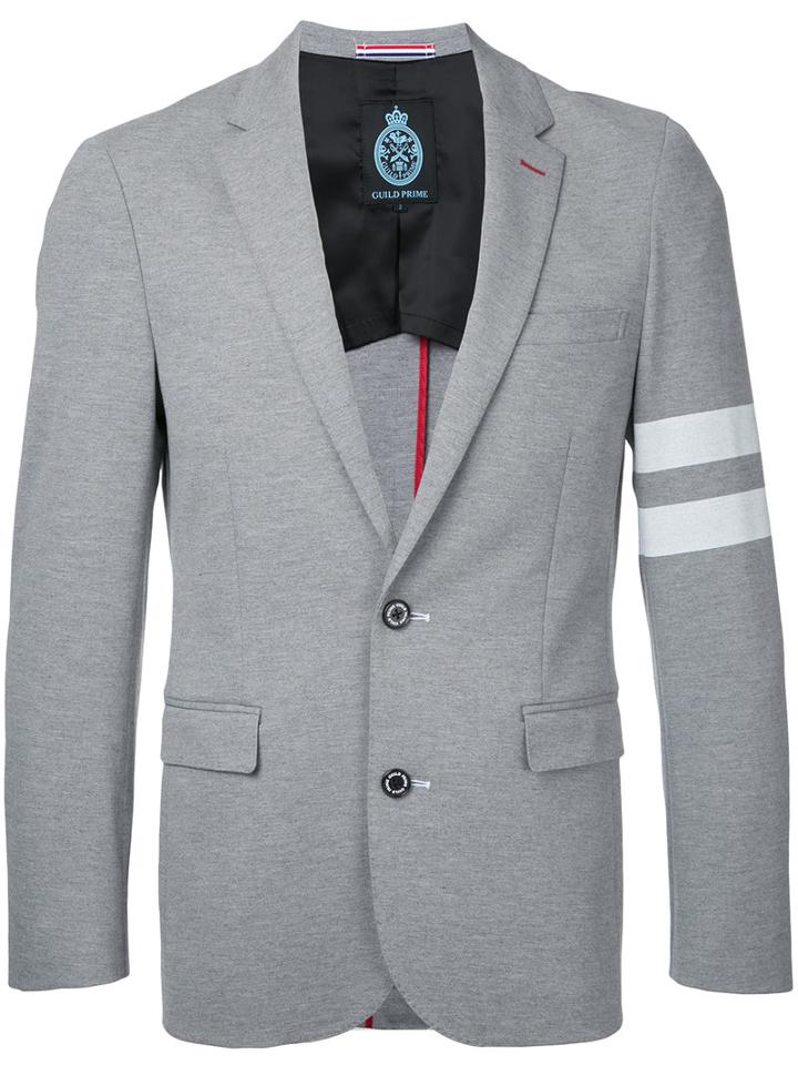 Guild Prime - Striped Sleeve Blazer - Men - Nylon/polyurethane/rayon - 2, Grey, Nylon/polyurethane/rayon