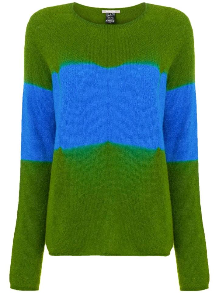 Suzusan Cashmere Two-tone Sweater - Green