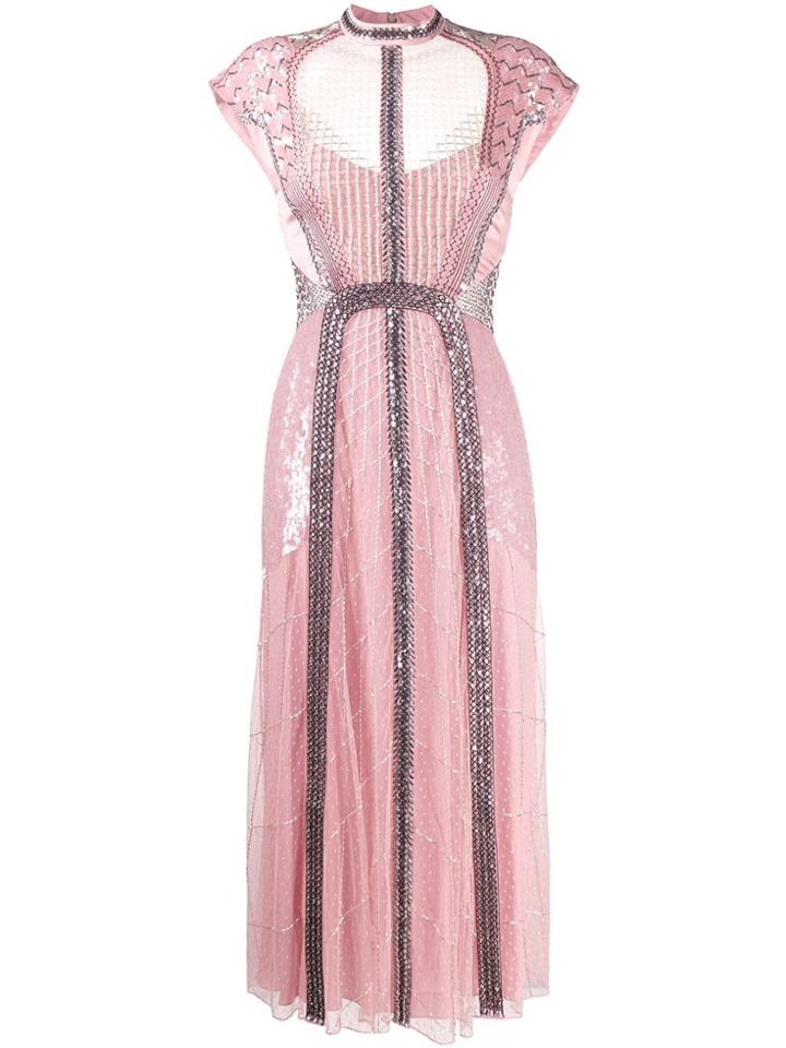 Temperley London Electra Bead-embellished Dress - Pink