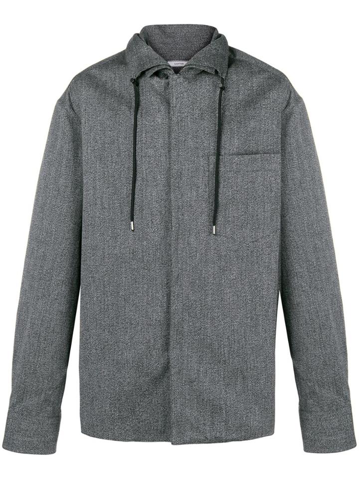 Lanvin Drawstring Long-sleeve Shirt - Grey