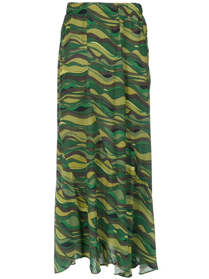 Amir Slama Long Printed Skirt - Green