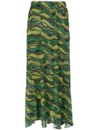 Amir Slama Long Printed Skirt - Green