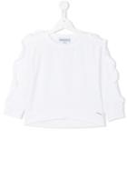 Simonetta Ruffled Sleeves Sweatshirt, Girl's, Size: 6 Yrs, White