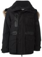 Dsquared2 Ski Fur Trim Parka, Women's, Size: 44, Black, Polyamide/polyester/racoon Fur