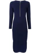 H Beauty & Youth. Front Zipped Long Dress, Women's, Blue, Cotton