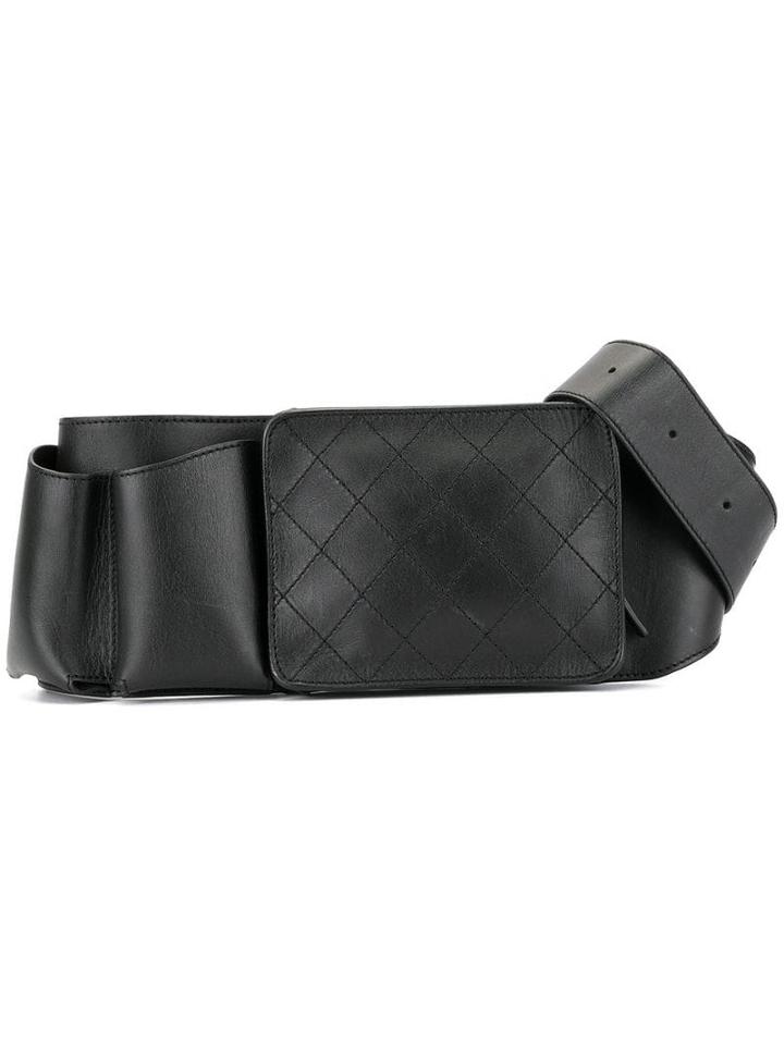 Chanel Pre-owned Uniform Quilted Bum Bag Waist Pouch - Black