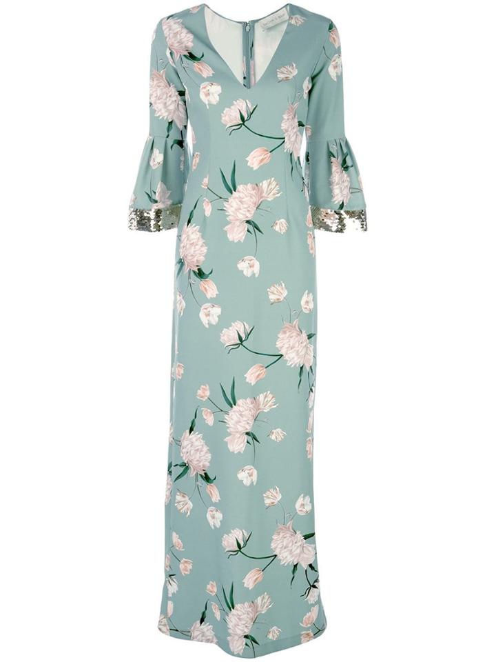 Sachin & Babi Floral Print Tower Gown - Green