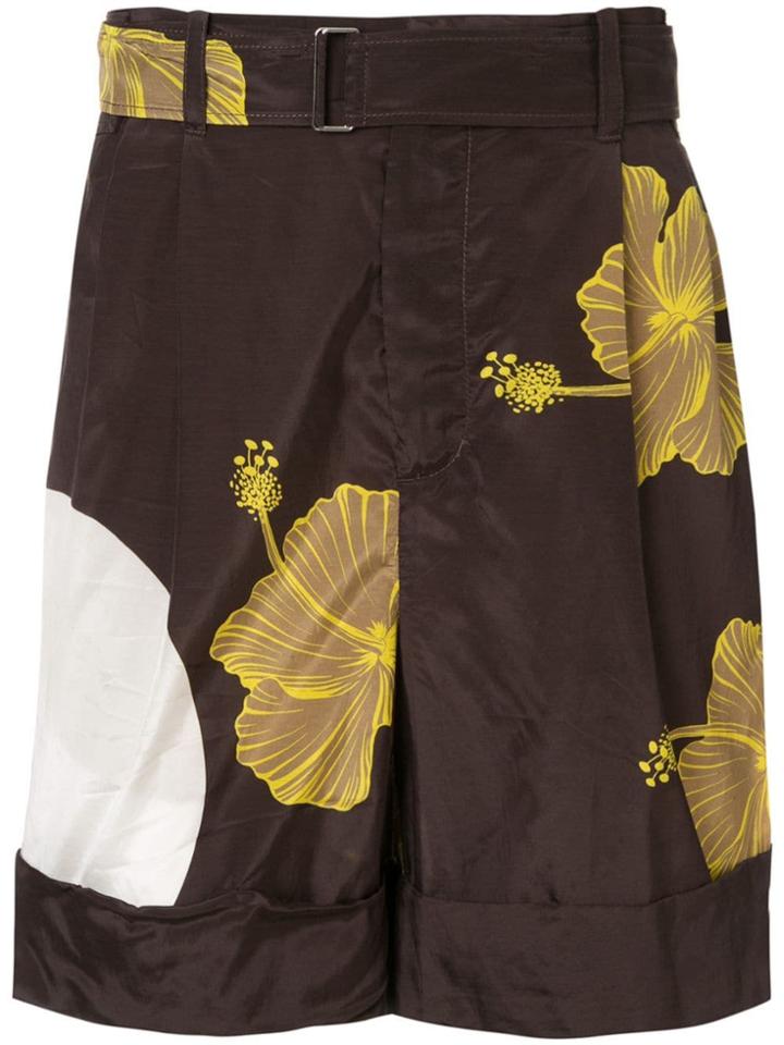 3.1 Phillip Lim Hibiscus Print Deck Shorts - Brown