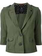 Loveless Half Sleeve Buttoned Jacket, Women's, Size: 36, Green, Cotton/tencel