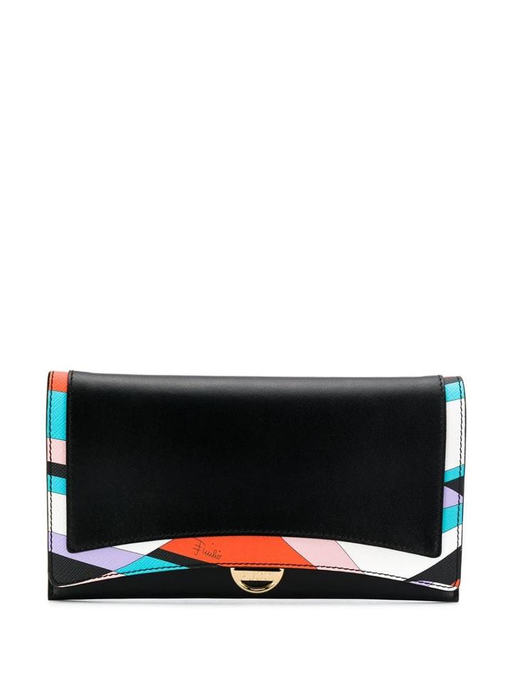 Emilio Pucci Printed Leather Wallet - Black