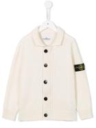 Stone Island Kids Chunky Cardigan, Boy's, Size: 6 Yrs, White