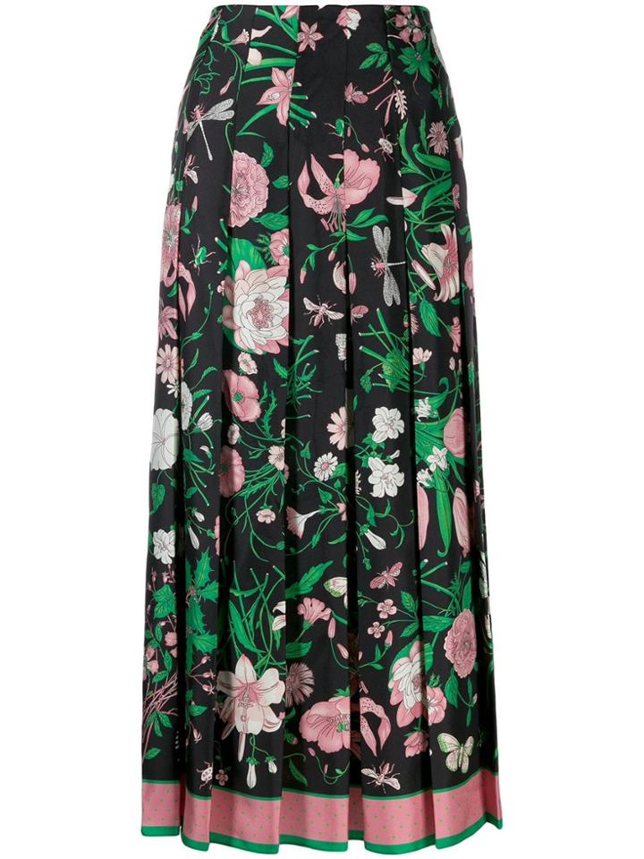 Gucci Flora Print Skirt - Black
