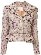 Brock Collection Fitted Ruffled Jacket - Neutrals