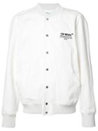 Off-white - Helvetica Varsity Jacket - Men - Cotton - Xxl, White, Cotton
