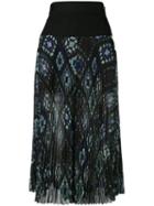 Sacai Plissé Pleated Culottes, Women's, Size: 3, Black, Polyester/cupro