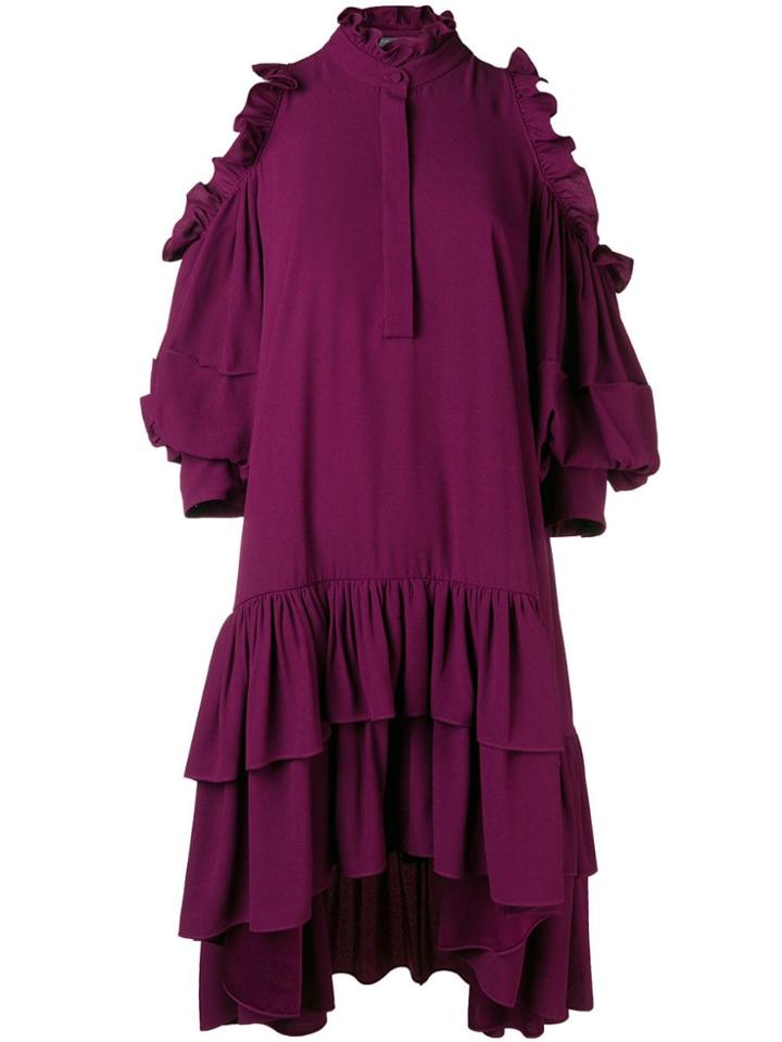 Alexander Mcqueen Cut Out Day Dress - Pink & Purple