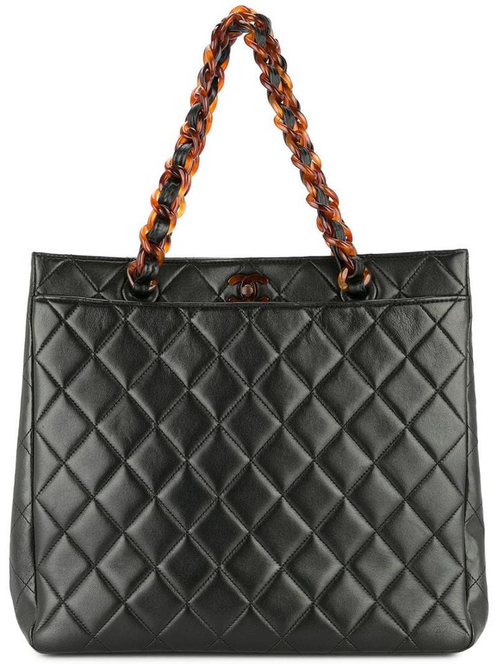 Chanel Pre-owned Plastic Chain Hand Tote Bag - Black