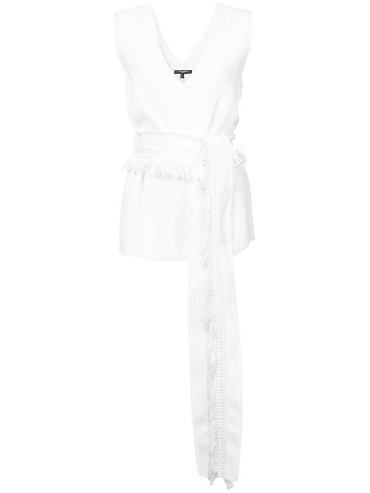 Derek Lam Belted V-neck Top - White