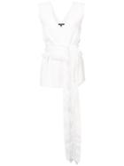 Derek Lam Belted V-neck Top - White