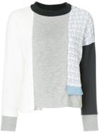 Loveless Asymmetric Patchwork Sweater - Grey