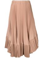 Cityshop - Pleated Skirt - Women - Polyester - One Size, Brown, Polyester